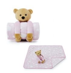 Cobertor E Pelucia Teddy Bear Rosa