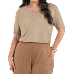Blusa Gola V Plus Size Fem.